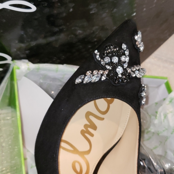 Sam Edelman NEW Stiletto Heel Dress Pump Jewel Embellished Gem Suede Leather🎉HP - Picture 11 of 11